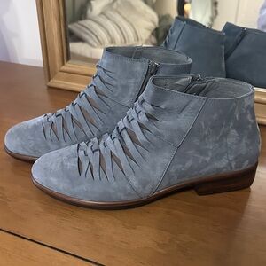 Naot Leveche Blue Suede Ankle Boots